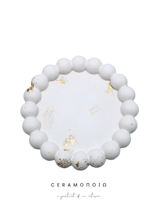 Round Bubbles - White/ Gold