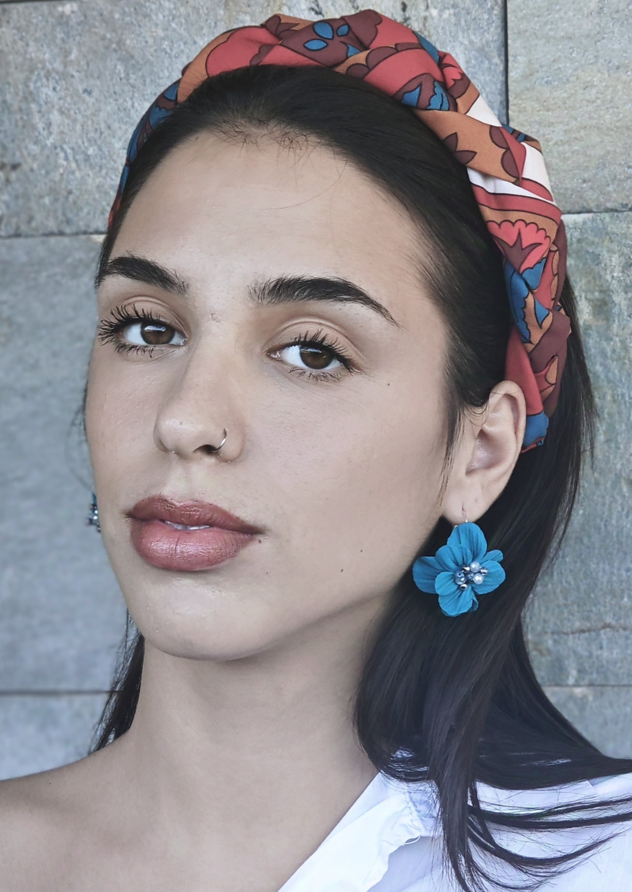Petrol Flower Earrings